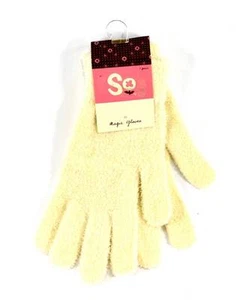 Guantes de invierno So Mercy Niños niña blanco esponjoso mágico cálido talla única NUEVO 1306 - Imagen 1 de 2