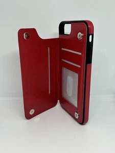 custodia portafoglio slim fit antiurto compatibile con iphone 8plus/7plus rosso - Foto 1 di 3