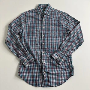 Peter Millar Summer Comfort Men Button Down Shirt Sz S Plaid Long Sleeve Stretch - Picture 1 of 6