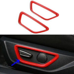 Fits 2015-2023 Ford Mustang Red ABS Seat Adjust Control Button Decoration Circle - Picture 1 of 9