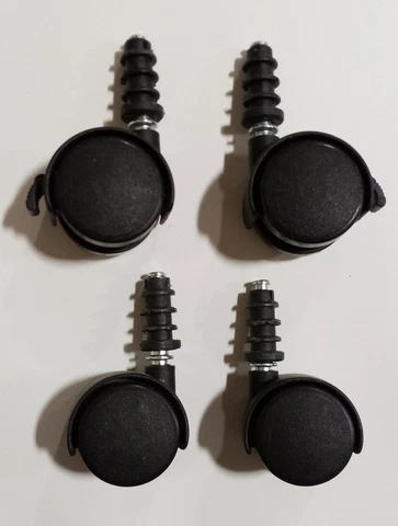 4 Used Plastic Casters Wheel Swivel Lock castors wheels A Cover