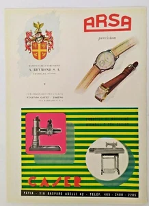 ♥ PUBBLICITA' 1950 OROLOGI ARSA CASER PAVIA RITAGLIO DI GIORNALE 34x24 cm - Picture 1 of 1