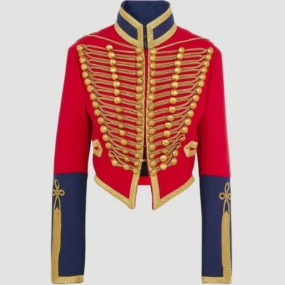 New Blazer Ladies Red Blue Wool Military Jacket Officer Hussar Jacket,Ladies Fas - Image 1 of 4