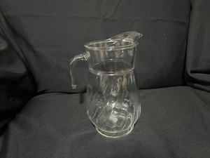 Vintage Anchor Hocking Glass Pitcher Swirl 9 3/4" - Picture 1 of 2