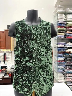 NEW Creme De Silk Mens Vest Fashion Crushed Velvet Premium Green USA - Image 1 of 4