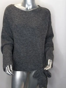 A New Day Size Medium Sweater Charcoal Gray Long Sleeve Pullover Front Bow New - Picture 1 of 7