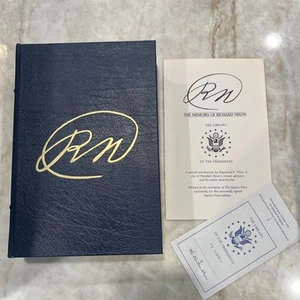 Signed Richard Nixon Easton Press The Memoirs Of Richard Nixon Leather & Gilt - Picture 1 of 9