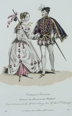 Travestissements,  1837, Sst. Historismus Mode 1800-1849 Unbekannt (19.Jhd) - Bild 1 von 4
