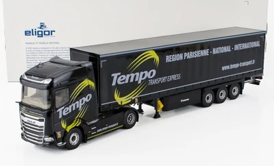 MODELLINO CAMION STATICO ELIGOR DAF XG+ TRUCK TELONATO TEMPO 2023 NERO 1/43 - Immagine 1 di 4