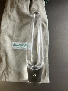 Steuben Crystal Teardrop Clear Glass Bud Vase 8”h Vintage Bubble Marshal Fields - Picture 1 of 6