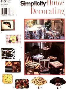 Simplicity 9072 Decoración del Hogar Costura Patrón Manteles Almohadillas para Silla - Imagen 1 de 1