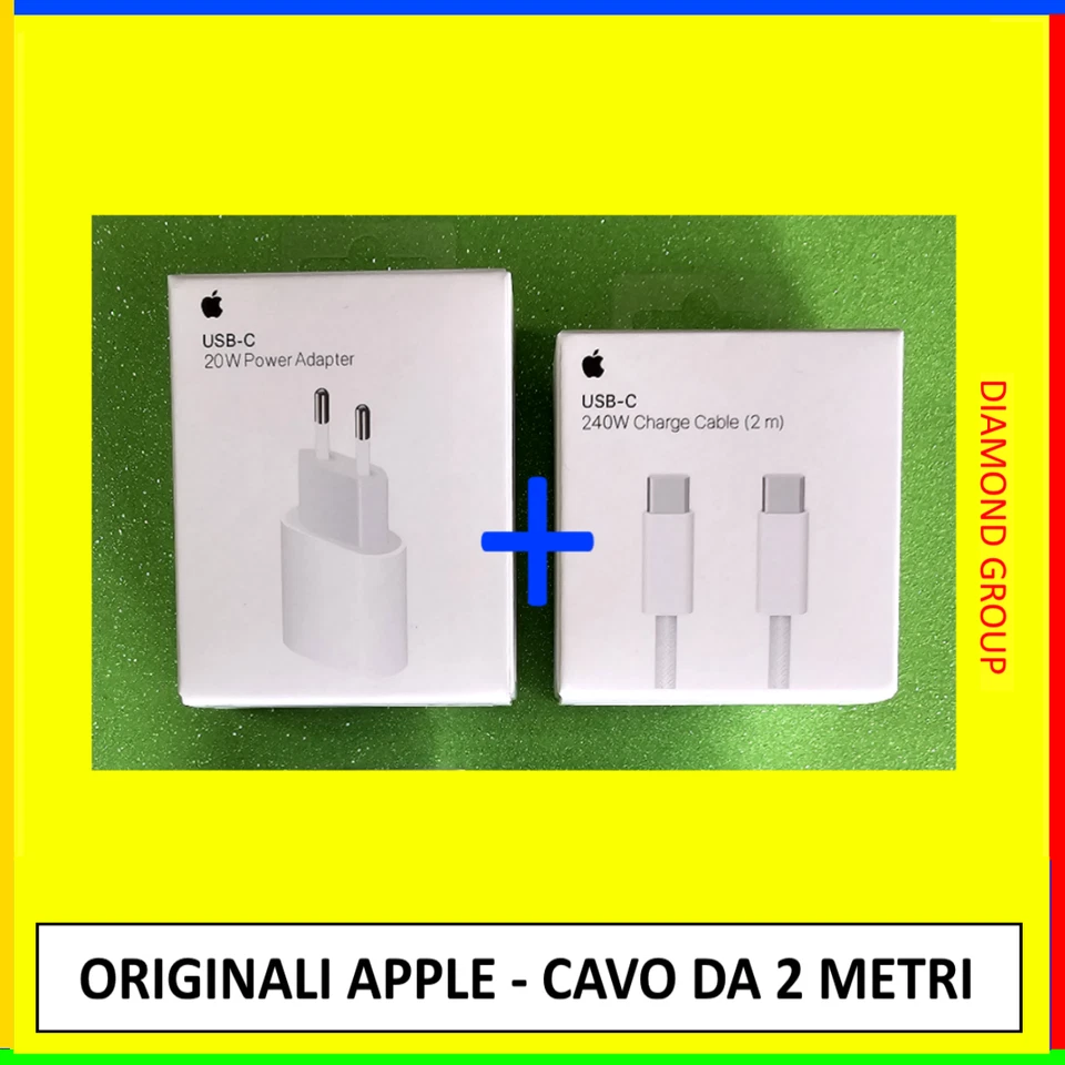 caricabatteria e cavo usb-c ORIGINALE x APPLE iphone 15 16 17 pro max 2 metri 💎 - Immagine 1 di 1