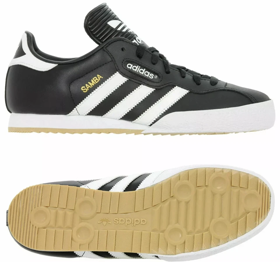 Adidas Samba Super Black/White Leather Men's Trainers UK 7 8 8.5 9 9.5 10 11 12 - Image 1 of 1