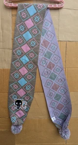 Vintage 72" Sanrio Chococat Strickschal Pastell Argyle Bommeln 2006 sechs Fuß Acryl - Bild 1 von 12