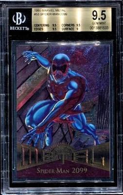 1995 Marvel Metal Spider-Man 2099 #53 BGS 9.5 Gem Mint Graded Comic Card POP 3 - Image 1 of 2