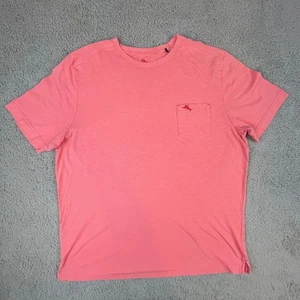 Camisa Tommy Bahama Para Hombres Grande Rosa Cuello Redondo Bolsillo Camiseta 100% Algodón Informal Suave - Imagen 1 de 7