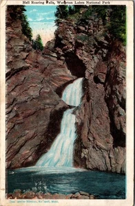 Postal de la cascada Hell Roaring Falls Waterton Lakes National Park c1930 - Imagen 1 de 2