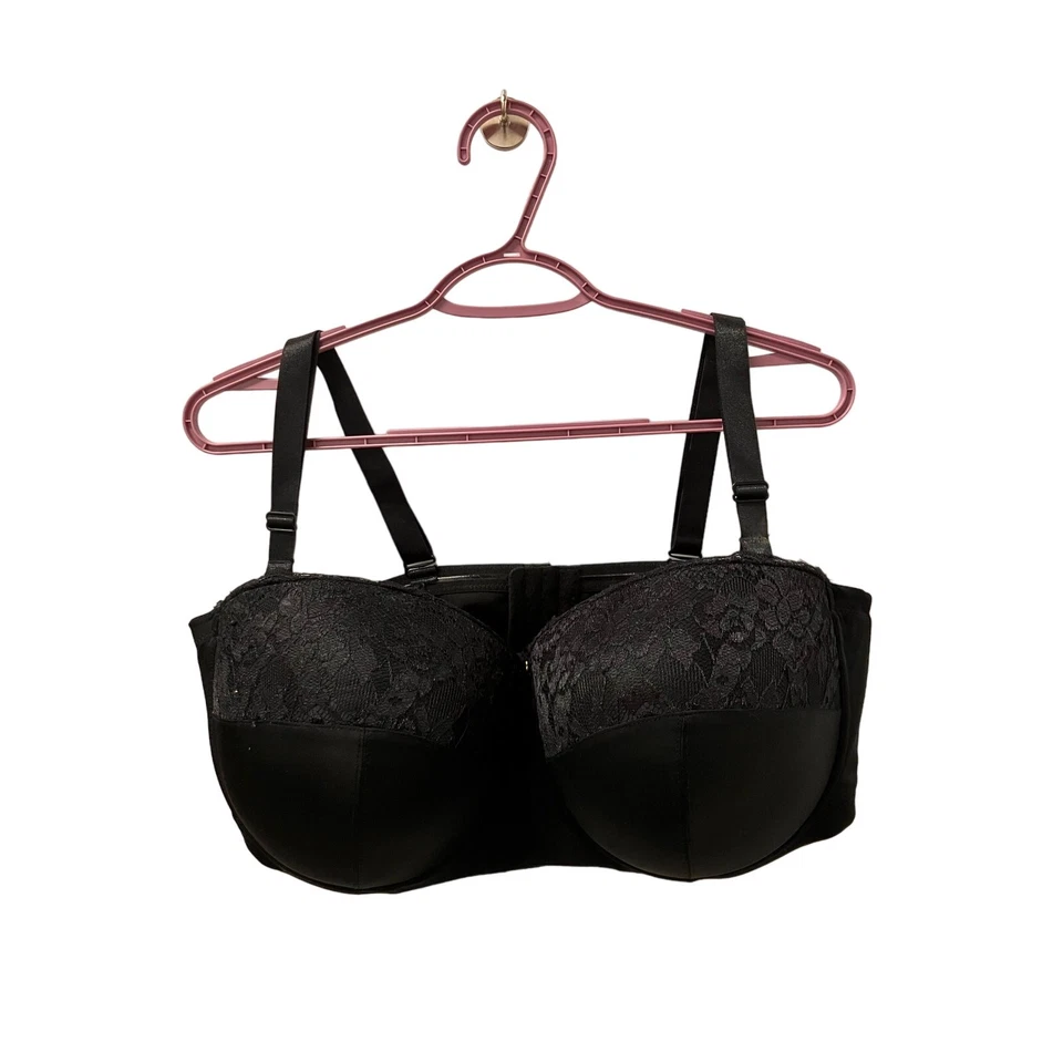 Ashley Stewart 46 DD Bra Black, Underwire, Padding, Adjustable, Hook/Loop - Image 1 of 4