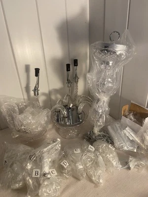 Style at home with Margie Chandelier wireless plug in crystalline acrylic clear - Image 1 of 4