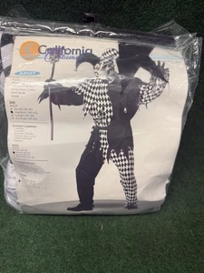 Costume Halloween Uomo Giullare Cattivo Martedì Grasso Joker Horror Clown Bianco e Nero - Foto 1 di 5