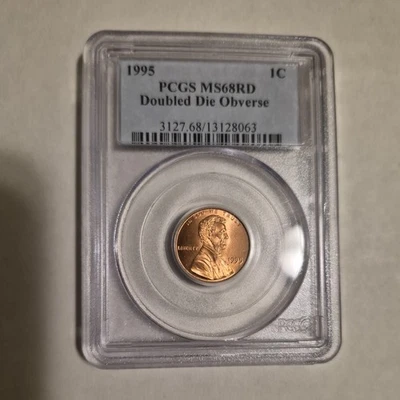 1995 LINCOLN CENT DDO DOUBLED DIE PCGS MS68 RED - AWESOME COIN! - Image 1 of 2