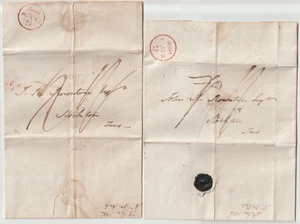 1806 x 2 GOSPORT LETTERS WILLIAM HALE TO JOHN ROWNTREE STOCKTON ON TEES RE MONEY - Picture 1 of 3