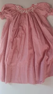 Sweet Angela by Rosalina Smocked Dress 18M Red And White Checked Party flower - Picture 1 of 7