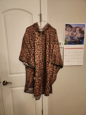 Chico's Leopard-Print Poncho Rain Cover-up One Size - Image 1 of 4