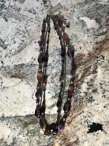 ๐ฅ NWT Premier Designs Purple Iris Layered Necklace Purple & Bronze - Picture 1 of 8