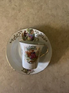 victorian style miniature teacup and saucer - Picture 1 of 5