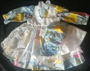 Handmade Disney Princess Skirted Layered Lace Doll Dress W Matching Cap/Hat - Picture 1 of 9