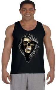 Camiseta sin mangas para hombre sin mangas muscular camisa calavera con capucha - Imagen 1 de 1
