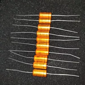 NOS ROE ROEDERSTEIN GOLD EB 220uf 10V 105C Axial Caps FOR AUDIO! 10PCS! - Picture 1 of 6