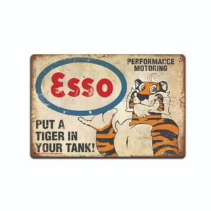 Tin Sign ESSO Motor Oil Rustic Gas Station Mechanic Garage Decor Bar Man Cave - Picture 1 of 6