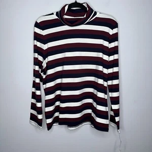 Camiseta para mujer Talbots The Talbots a rayas cuello alto rayas audaces talla XLP NUEVA CON ETIQUETAS - Imagen 1 de 4