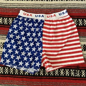 Vtg Joe Boxer USA Shorts Junior Youth Size L 10-12 Red White Blue American Flag - Picture 1 of 7