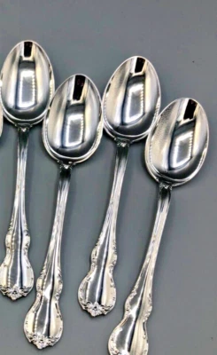 Juego de 4 cucharas Demitasse de plata de ley provincial francesa 4 1/8" Foto 1 de 3