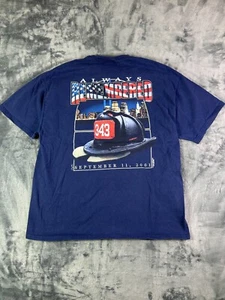 Camiseta Conmemorativa Del 11-S De Colección XL 2001 Camiseta Gráfica De Bombero EE. UU. Patriótica Nueva York - Imagen 1 de 9