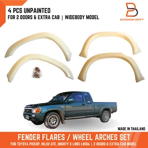 UNPAINTED WHEEL ARCHES FENDER FLARES FIT TOYOTA PICKUP HILUX LN106 CAB SR5 88-96 - Picture 1 of 8