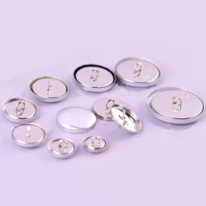 100 Pcs Cover Button Kit DIY Handmade Fabric Round Covered Cloth Metal Craft - Picture 1 of 10