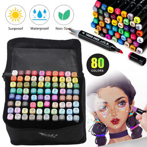 80 Farben Marker Lackmarker Stifte Farbe Set Twin Tip Textmarker Graffiti Pens