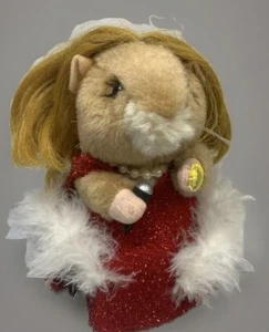 Gemmy Hamster Gal w/ Red Dress/White Stole Black Heels Dance/Sings "Hot Stuff"   - Picture 1 of 9