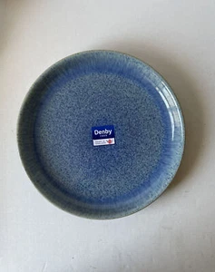 Denby England Bright Blue Speckle Dinner Coupe Plate 10.25” ***NEW - Picture 1 of 7