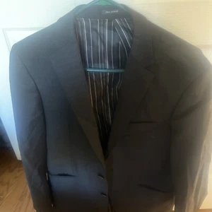 Joseph Bach Sartoriale Black Super 150's Wool Luxury Suit Jacket Cashmere 48 - Picture 1 of 5