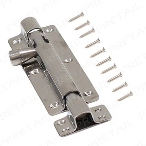 Chrome Plated 150mm/6" +HEAVY DUTY SLIDE BOLT+ Stainless Steel Slide Barrel Lock - Picture 1 of 2