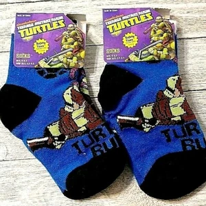 Teenage Mutant Ninja Turtles Boys Size 4-5.5 Safety Toe Socks 2 Pair - Picture 1 of 1