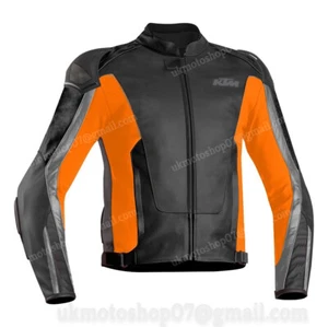KTM Biker Lederjacke Herren Leder Bikerjacke MOTOGP Rennen Motorrad Lederjacken - Bild 1 von 3