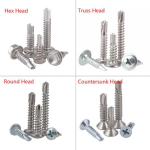 410 Stainless Steel Self Drilling Screws Countersunk/Round/Truss/Hexagon Head - Picture 1 of 13