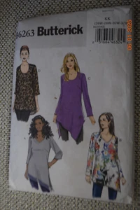 Tunica donna asimmetrica modello Butterick B6263 26W 28W 30W 32W non tagliata - Foto 1 di 2