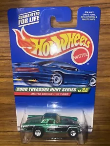 H10-33 HOT WHEELS CACCIA AL TESORO - '57 T-BIRD - 2000 - #056 - VERDE - NUOVO CON SCATOLA - Foto 1 di 8